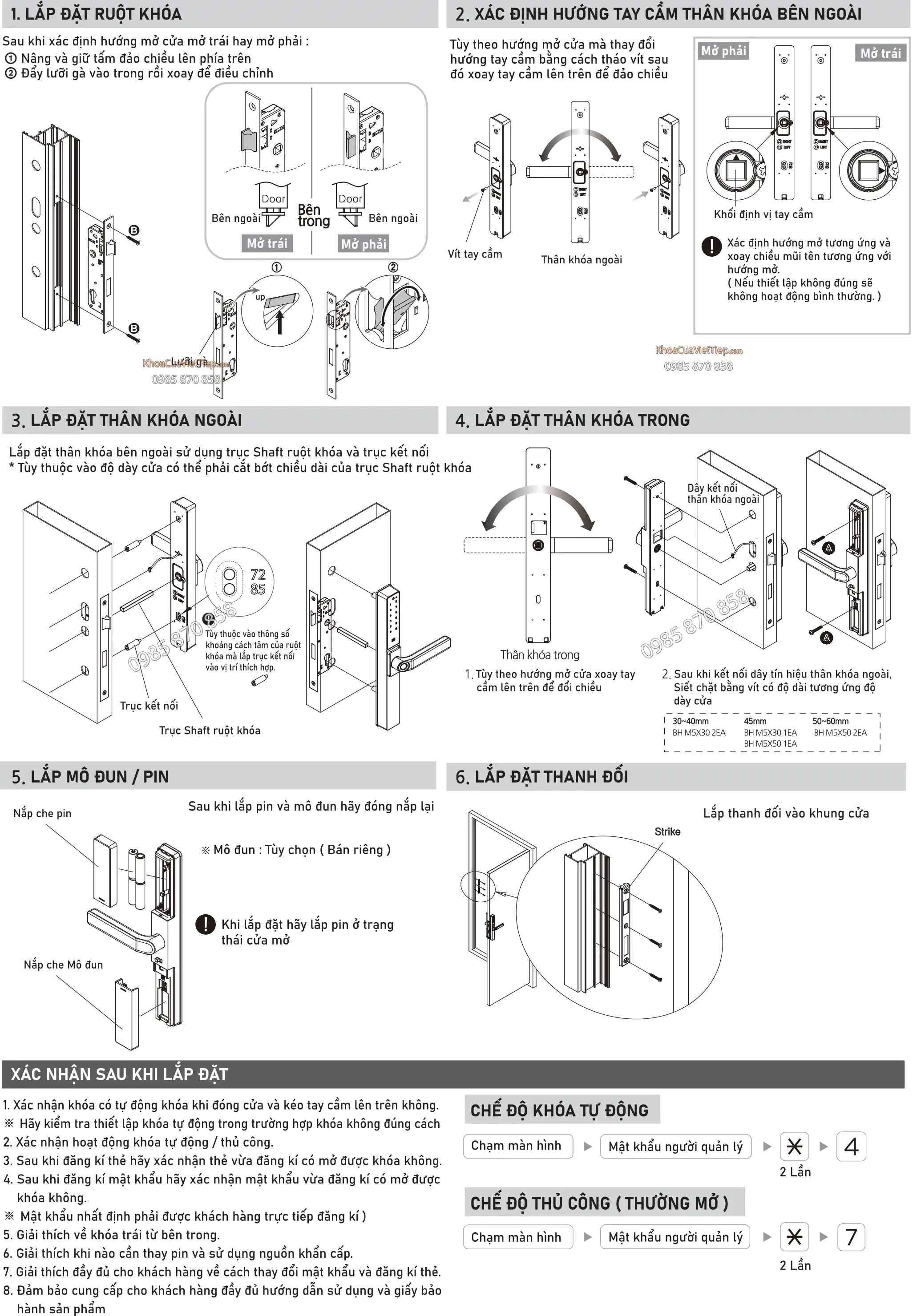 Hướng dẫn lắp đặt khóa 28327 - ảnh 2