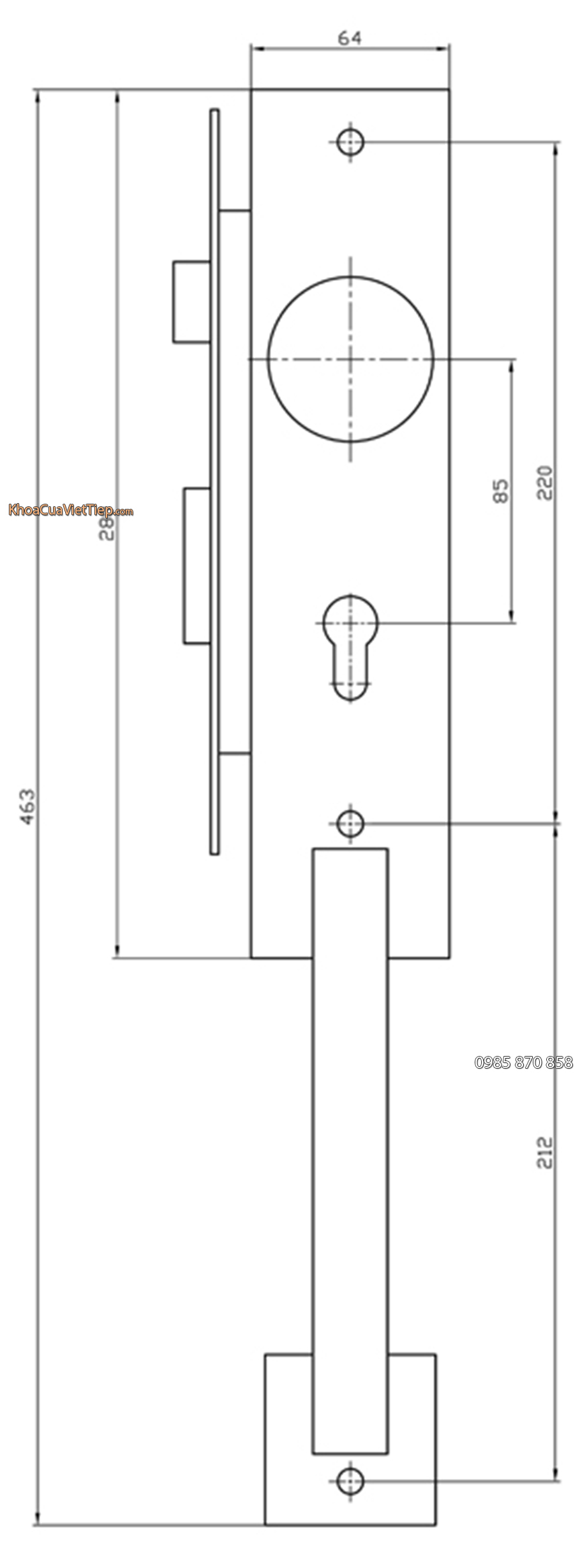 Khóa Đồng Đại Sảnh Đuôi Tôm 04297